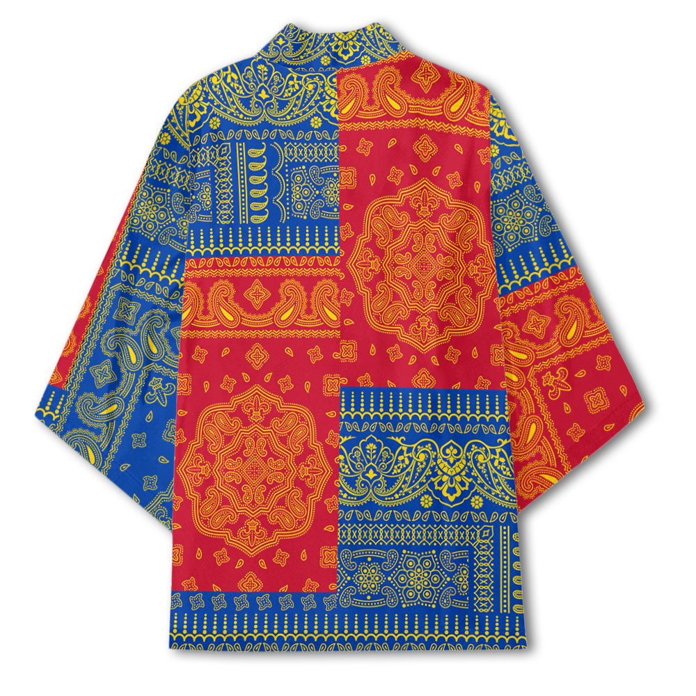 Moldova Kimono Flag And Paisley Basic Style 3