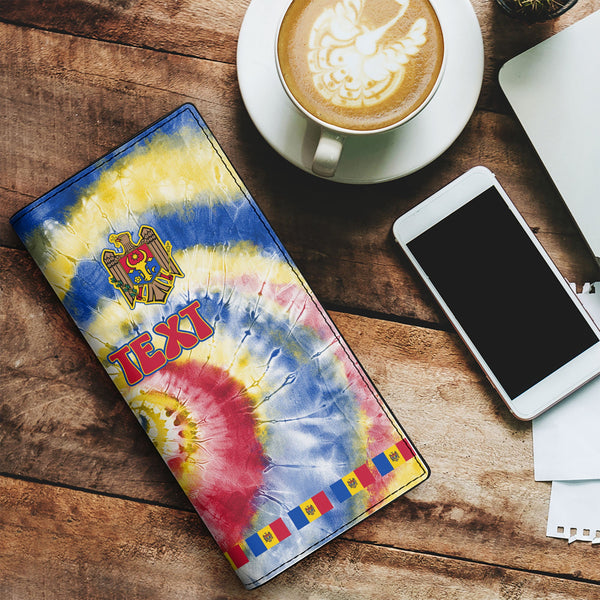 Moldova Leather Wallet Custom Tie Dye Style 1