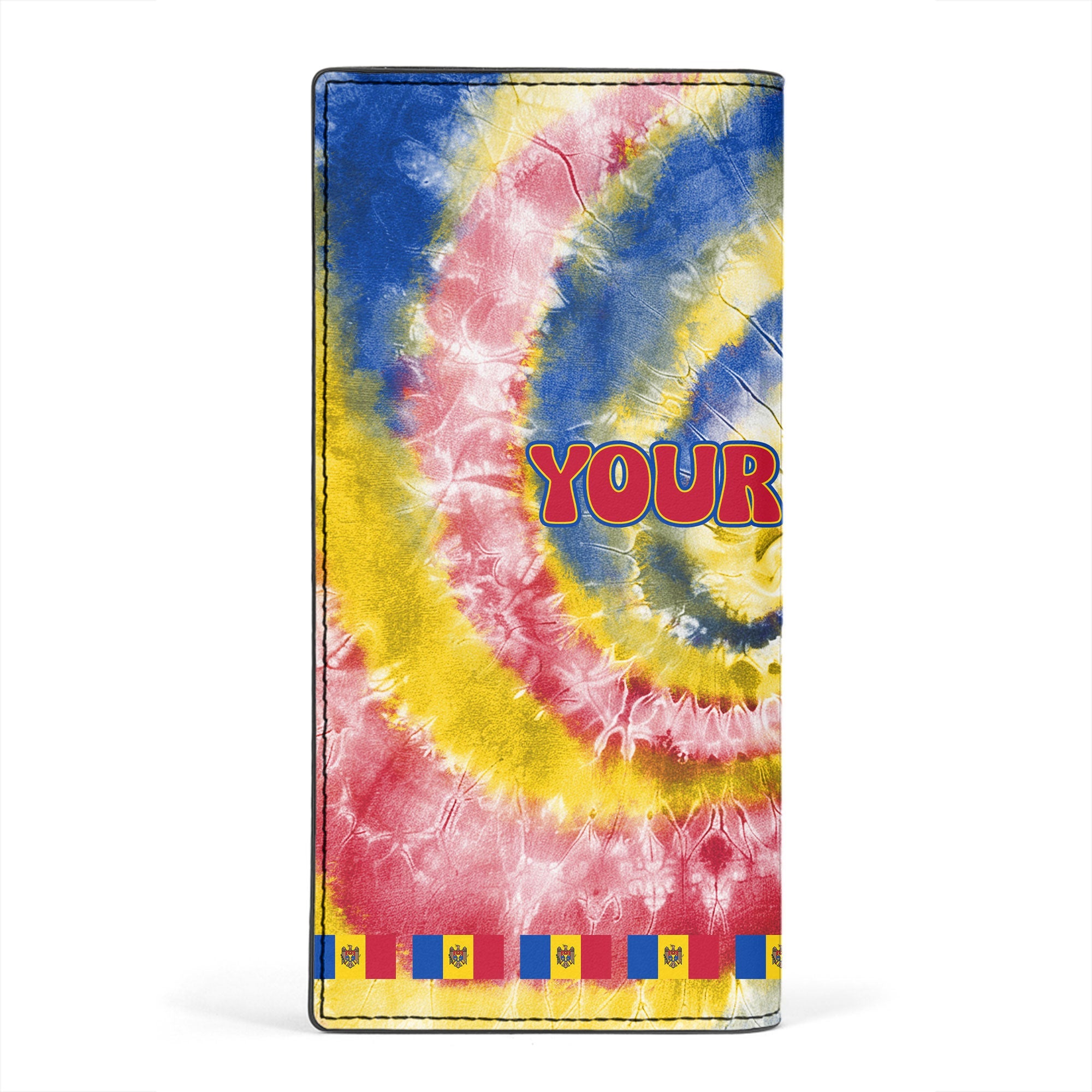 Moldova Leather Wallet Custom Tie Dye Style 2