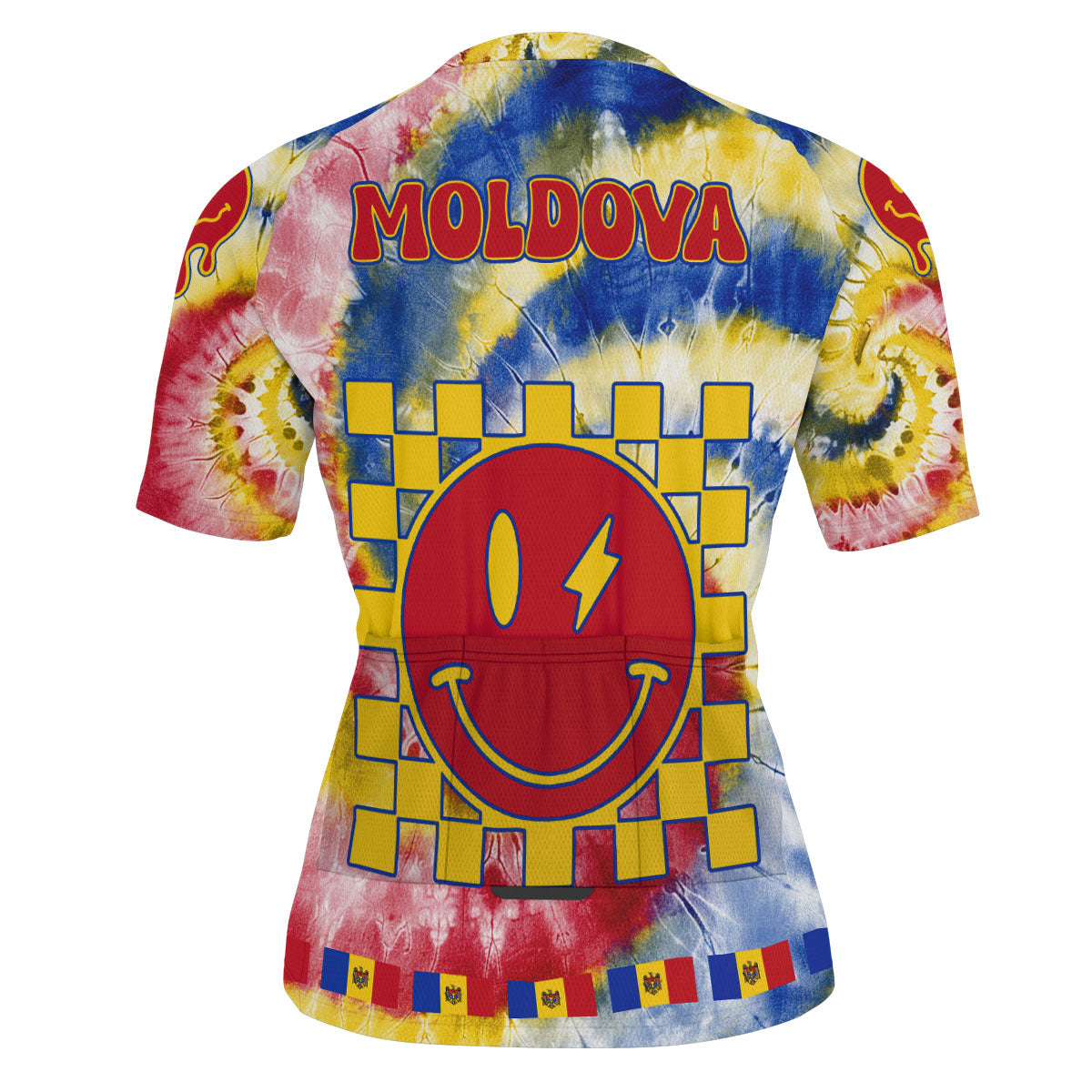 Moldova Men Cycling Jersey Custom Tie Dye Style 3