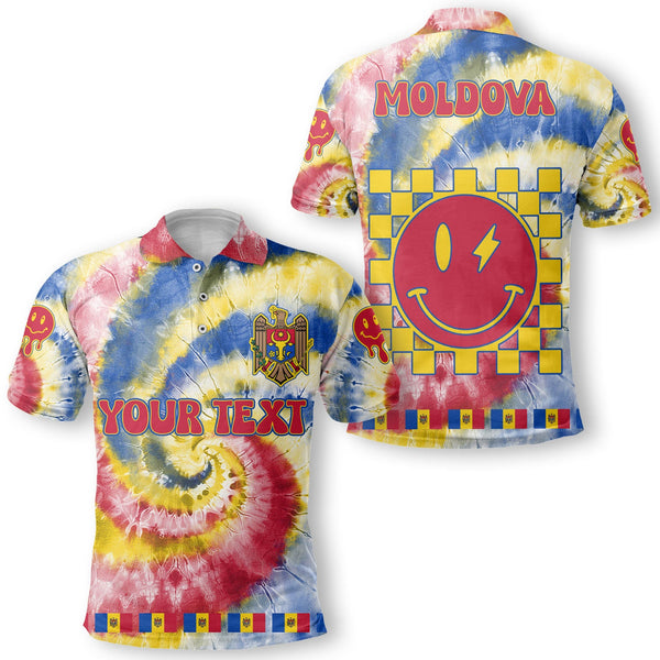 Moldova Polo Shirt Custom Tie Dye Style 1