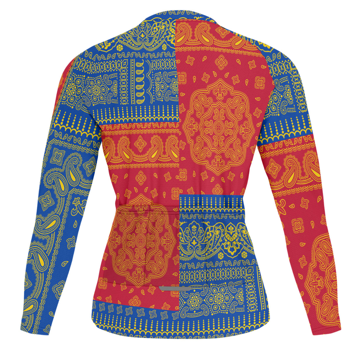 Moldova Raglan Men Cycling Jersey Long Sleeve Flag And Paisley Basic Style 2