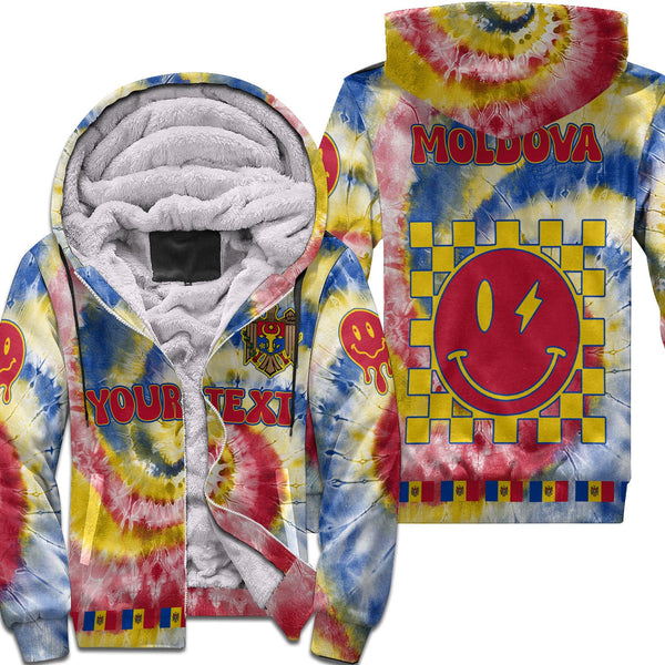 Moldova Sherpa Hoodie Custom Tie Dye Style 1