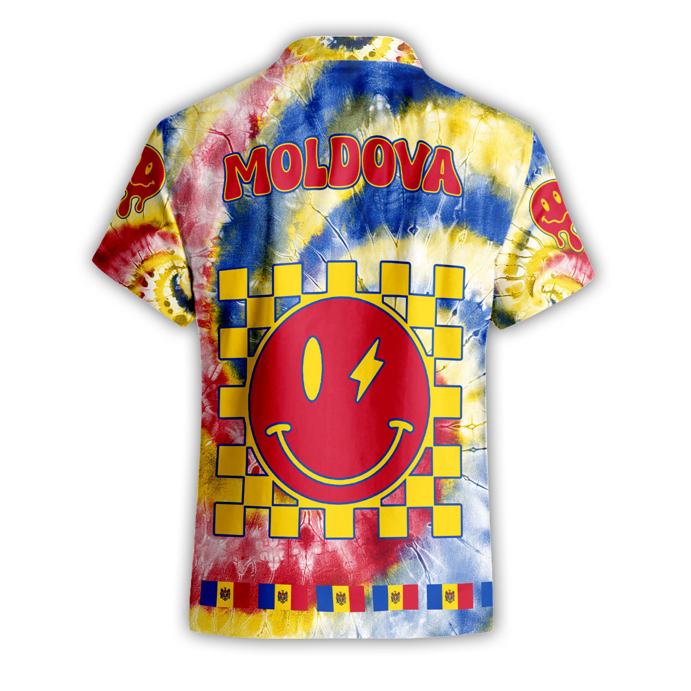 Moldova Short Sleeve Shirt Custom Tie Dye Style 2