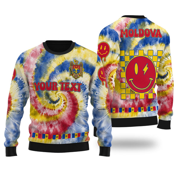 Moldova Ugly Sweater Custom Tie Dye Style 1