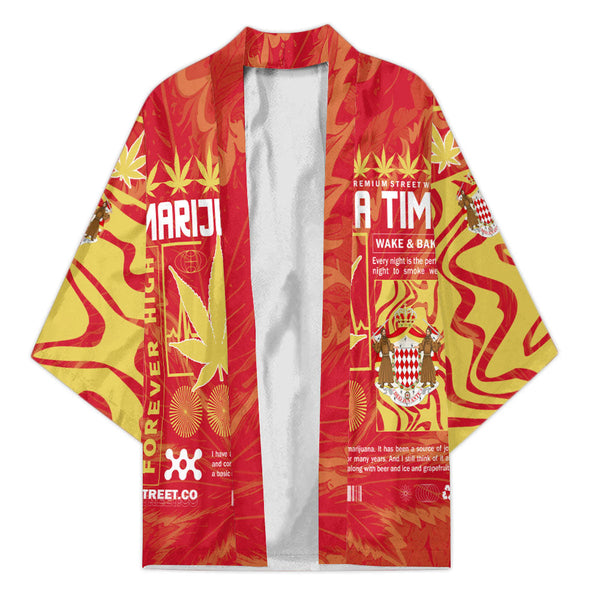 Monaco Kimono Flag & Coat Of Arms Marijuanas Style