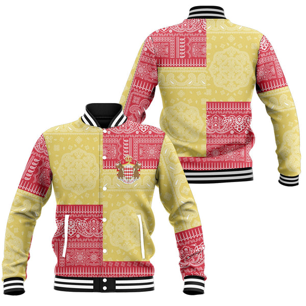 Monaco Baseball Jacket Flag And Paisley Basic Style 1