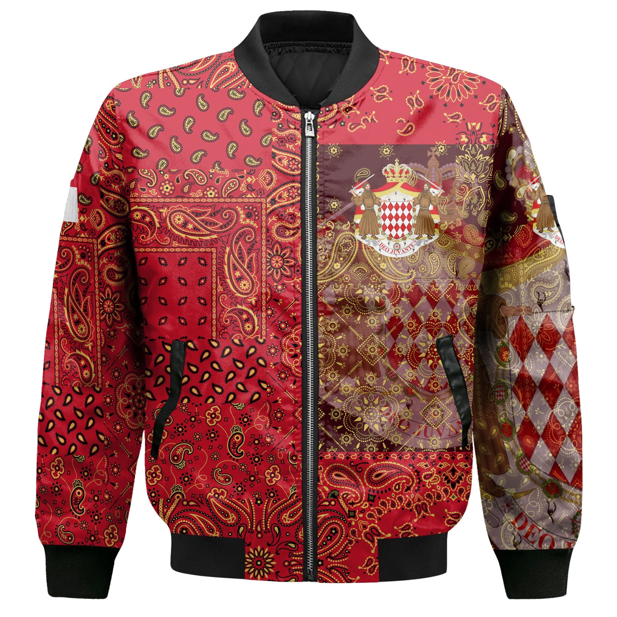 Monaco Bomber Jacket Paisley Flag And Skull Style 2