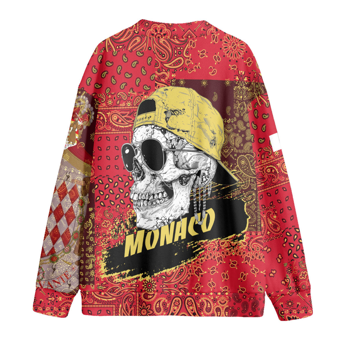 Monaco Fleece Cardigan Paisley Flag And Skull Style 2