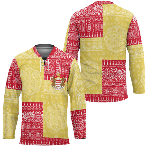 Monaco Hockey Jersey Flag And Paisley Basic Style 1