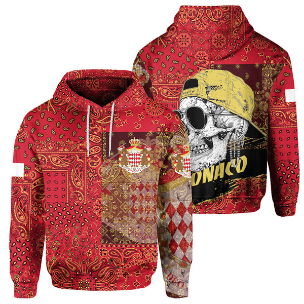 Monaco Hoodie Paisley Flag And Skull Style 1