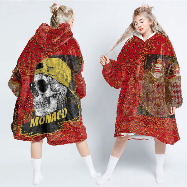 Monaco Hoodie Blanket Paisley Flag And Skull Style 1