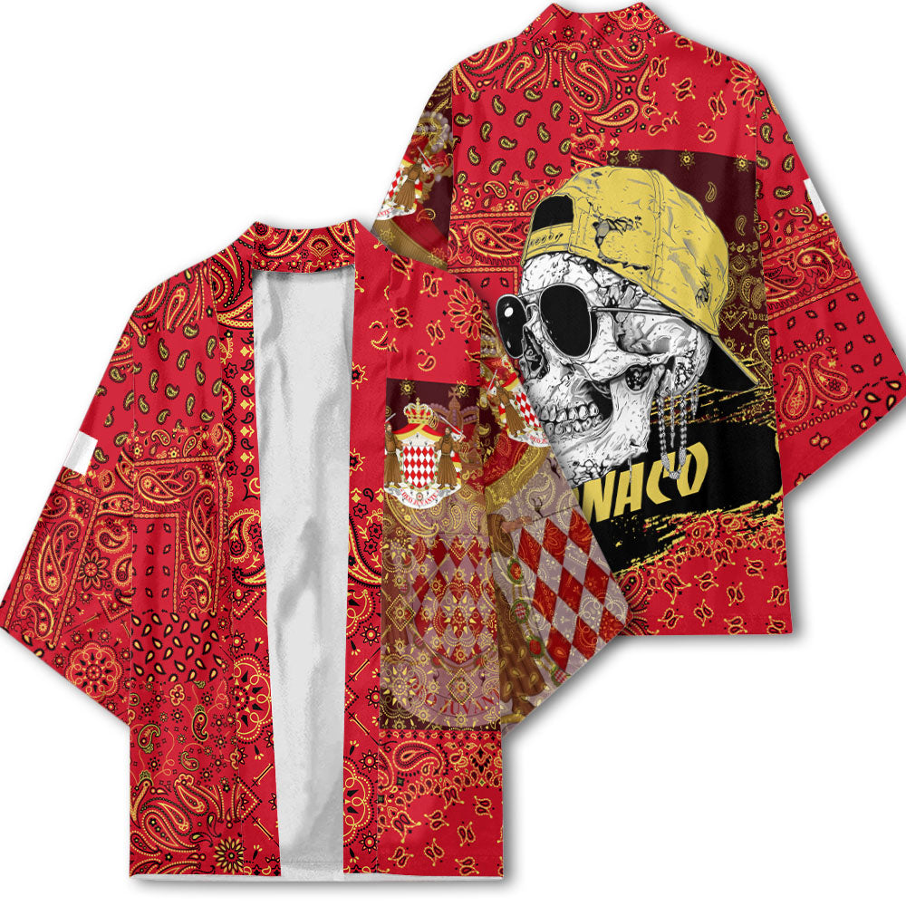 Monaco Kimono Paisley Flag And Skull Style 2