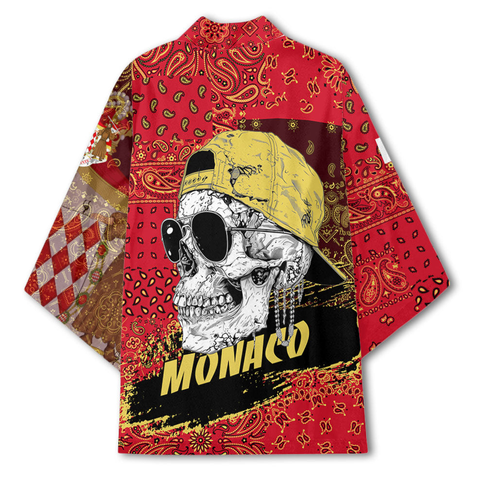 Monaco Kimono Paisley Flag And Skull Style 3