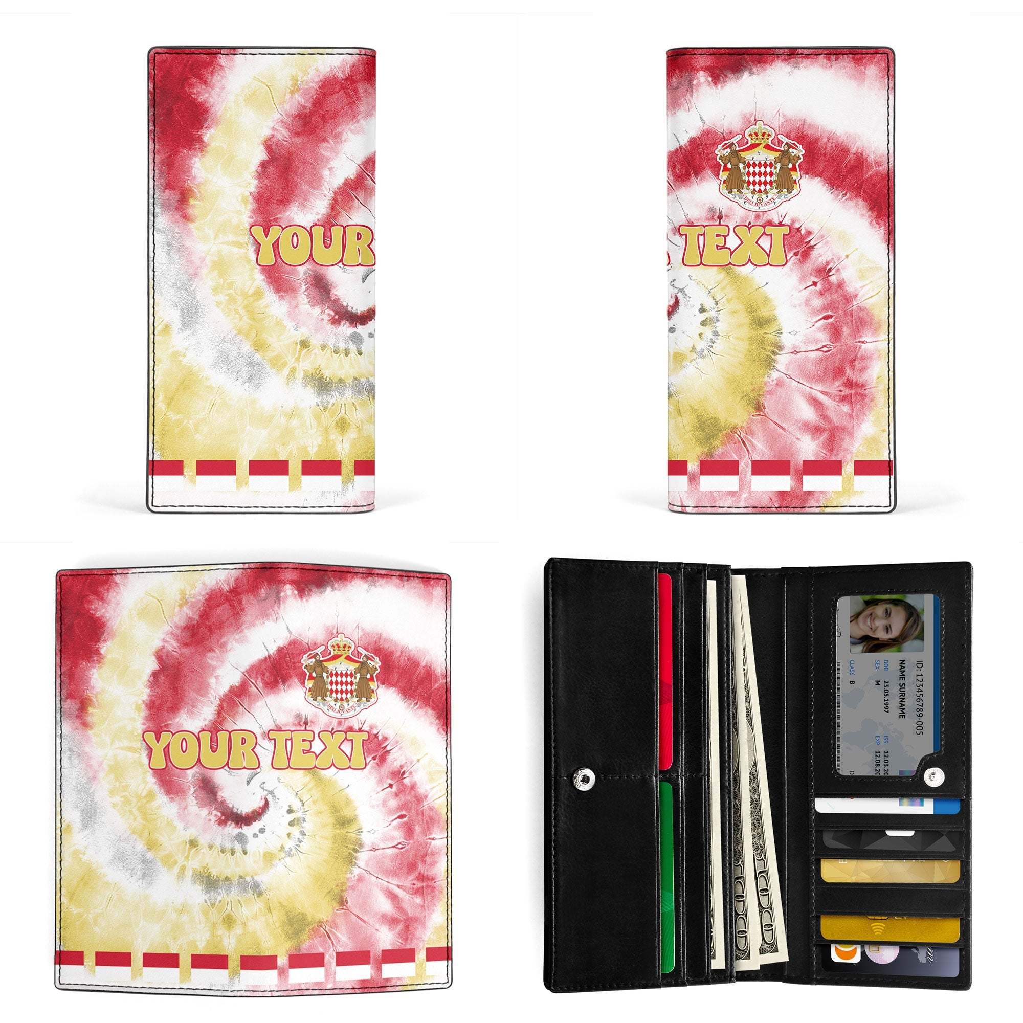 Monaco Leather Wallet Custom Tie Dye Style 3