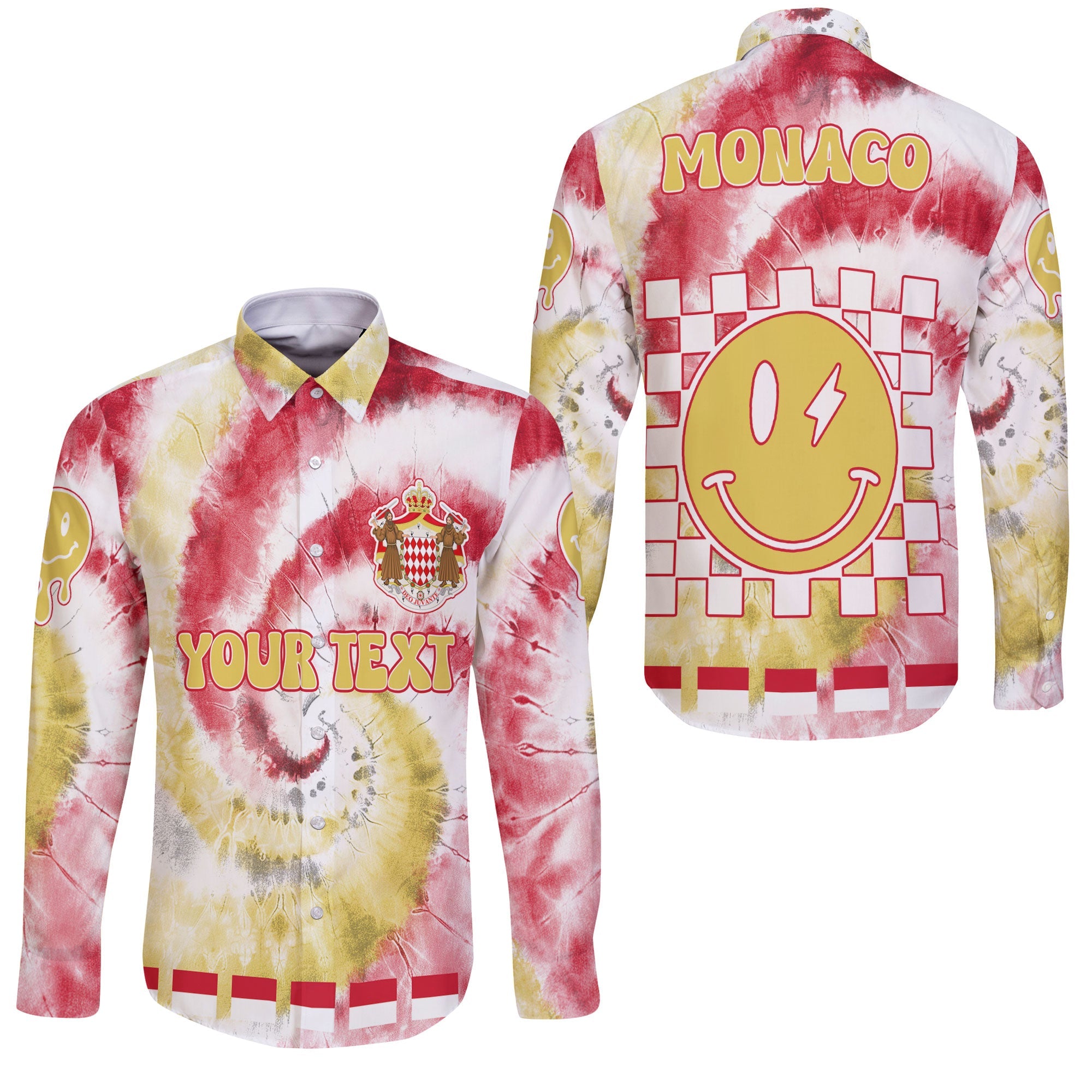 Monaco Long Sleeve Button Shirt Custom Tie Dye Style 3