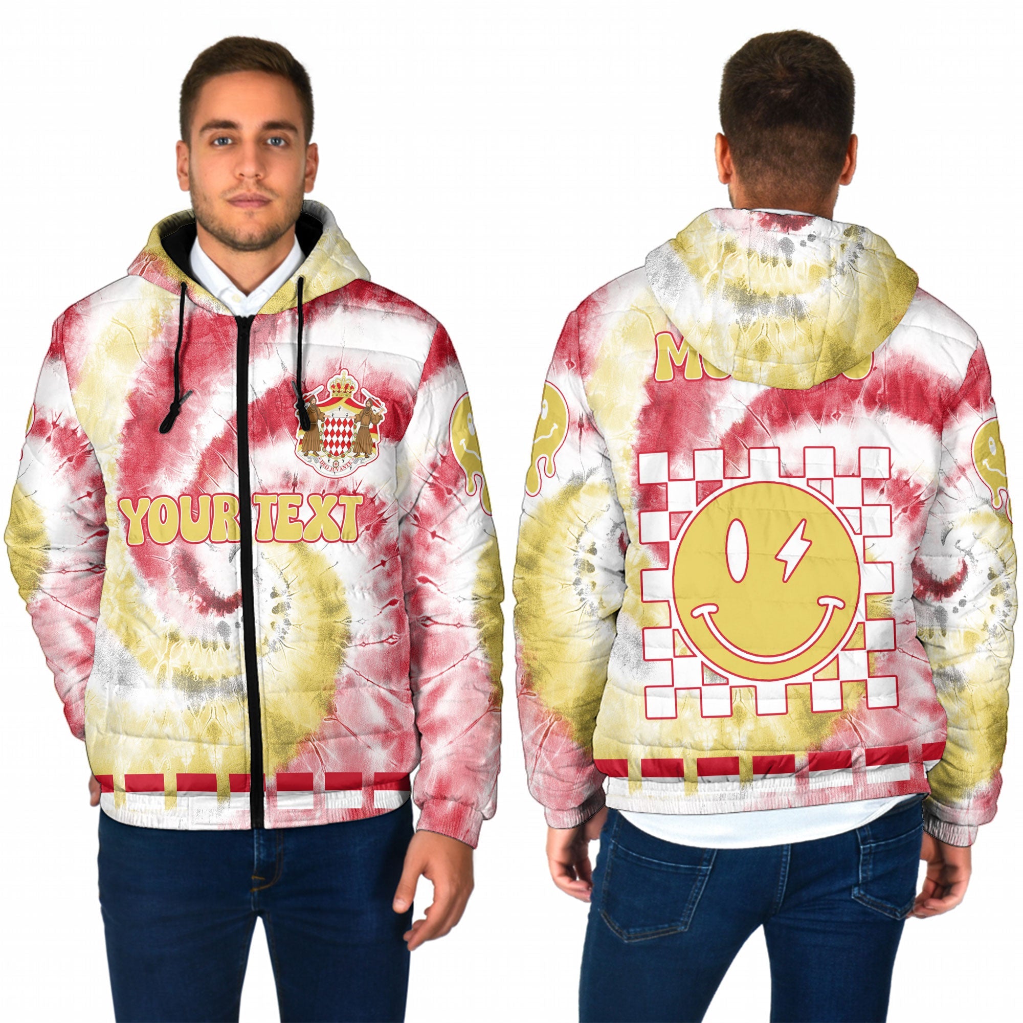 Monaco Men Hooded Padded Jacket Custom Tie Dye Style 1