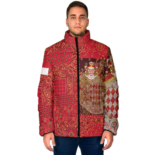 Monaco Men Padded Jacket Paisley Flag And Skull Style 1