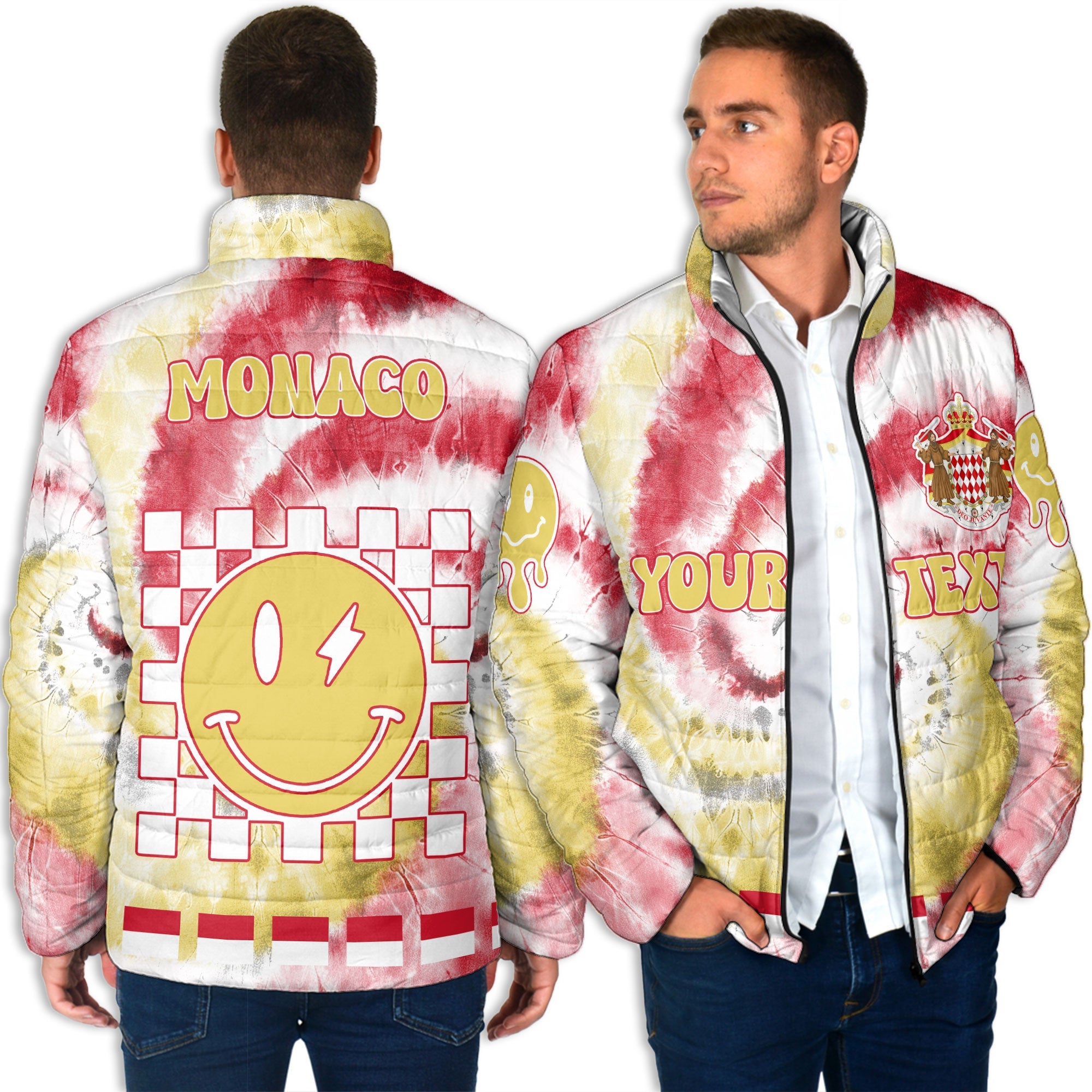 Monaco Men Padded Jacket Custom Tie Dye Style 4