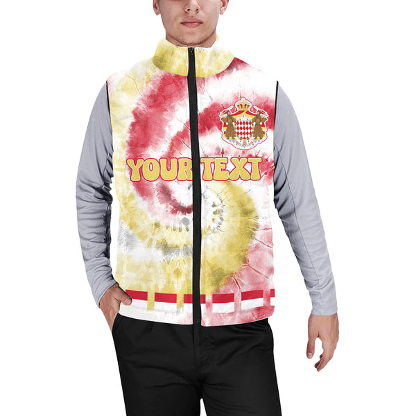 Monaco Men Padded Jacket Vest Custom Tie Dye Style 1