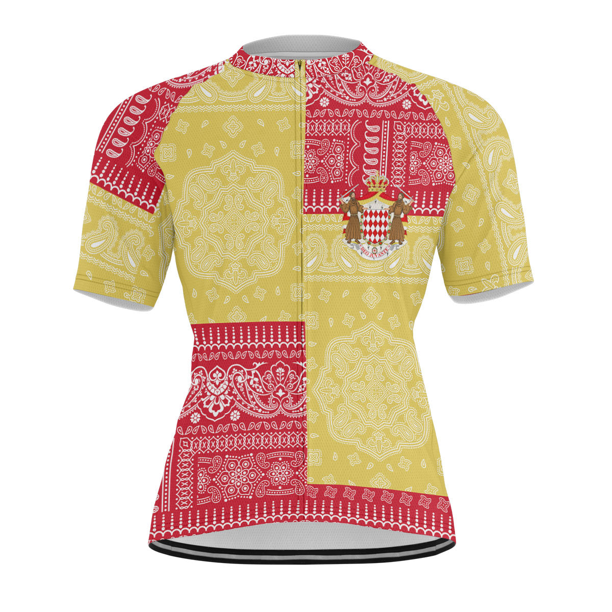 Monaco Men Cycling Jersey Flag And Paisley Basic Style 1