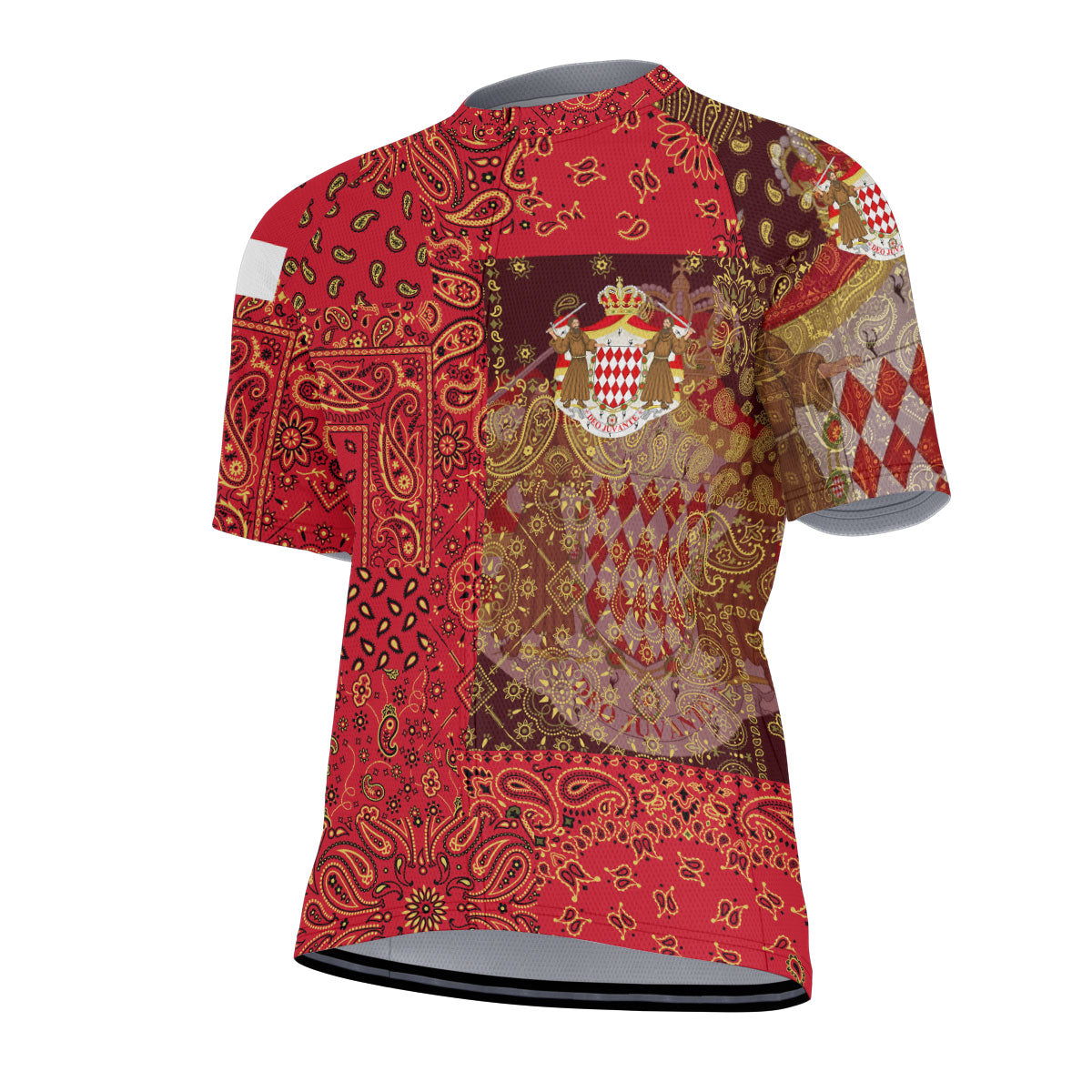 Monaco Men Cycling Jersey Paisley Flag And Skull Style 2