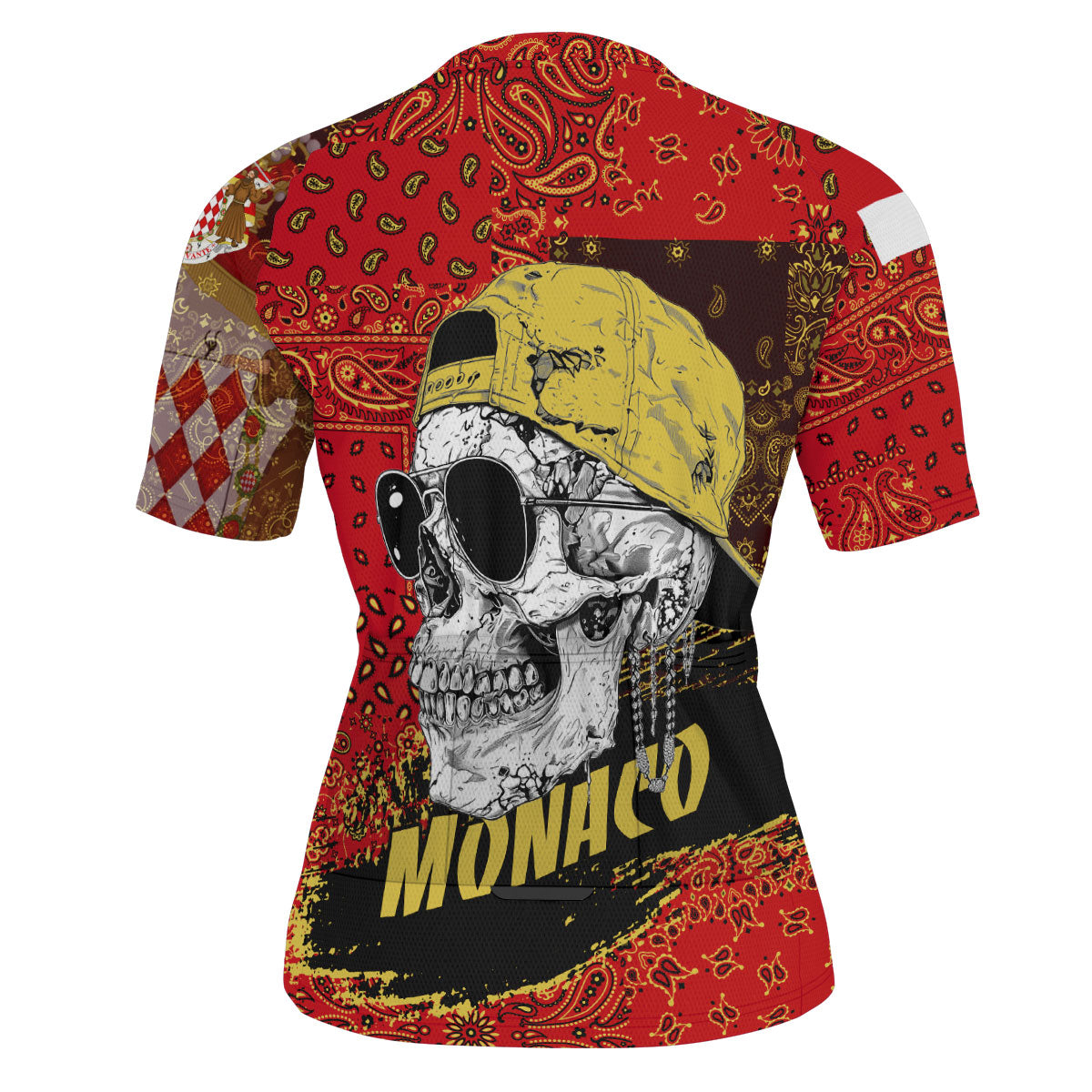 Monaco Men Cycling Jersey Paisley Flag And Skull Style 3