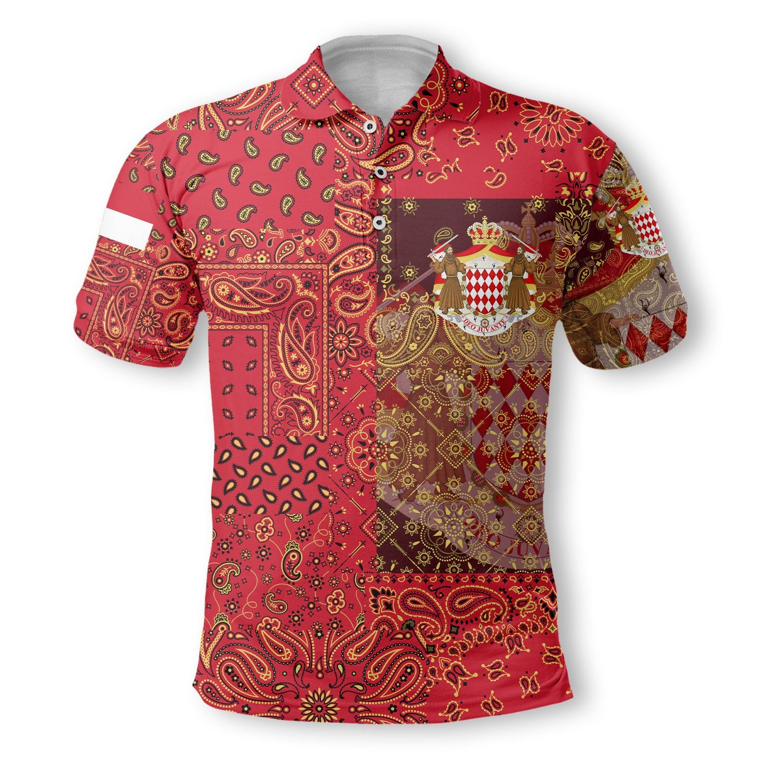 Monaco Polo Shirt Paisley Flag And Skull Style 2