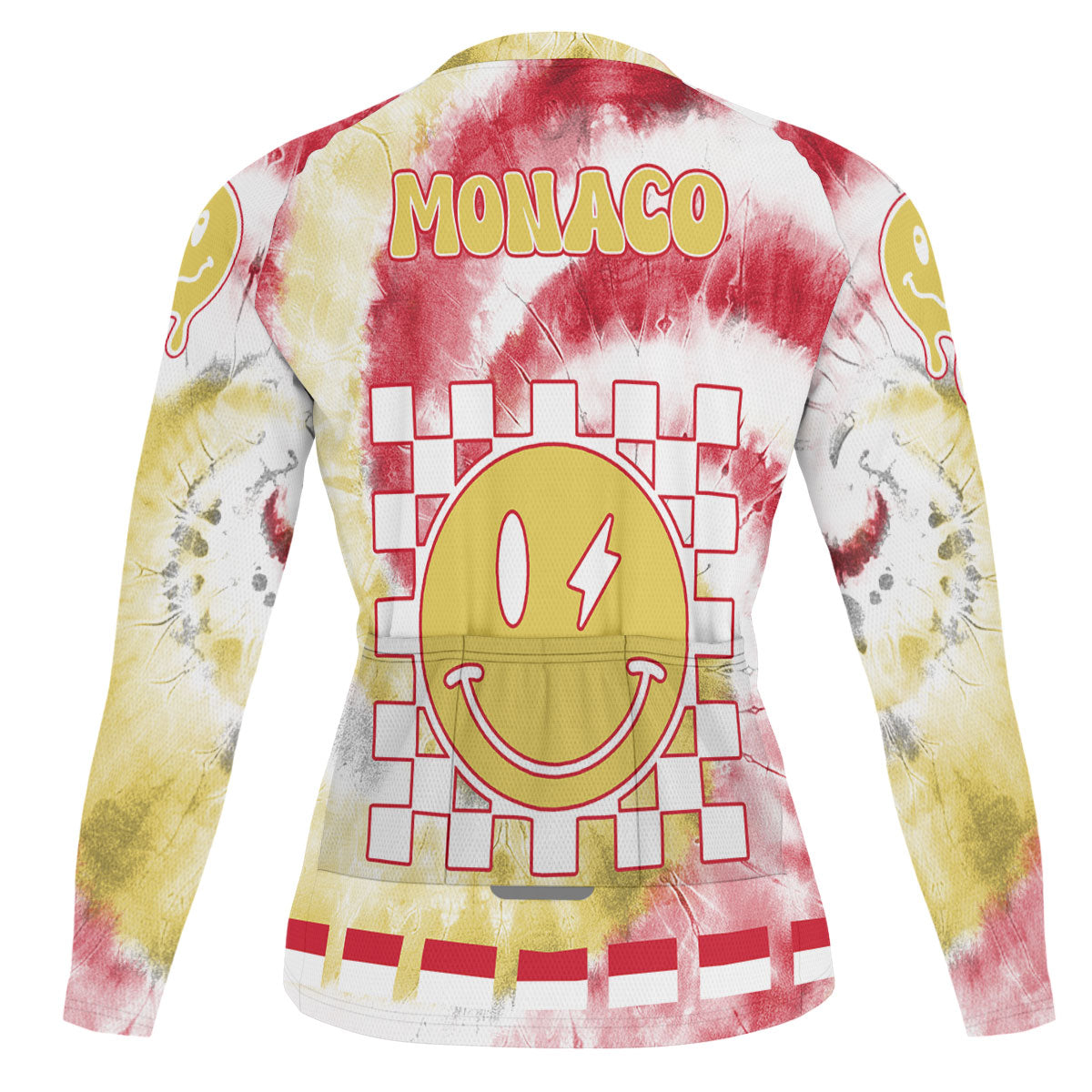 Monaco Raglan Men Cycling Jersey Long Sleeve Custom Tie Dye Style 1