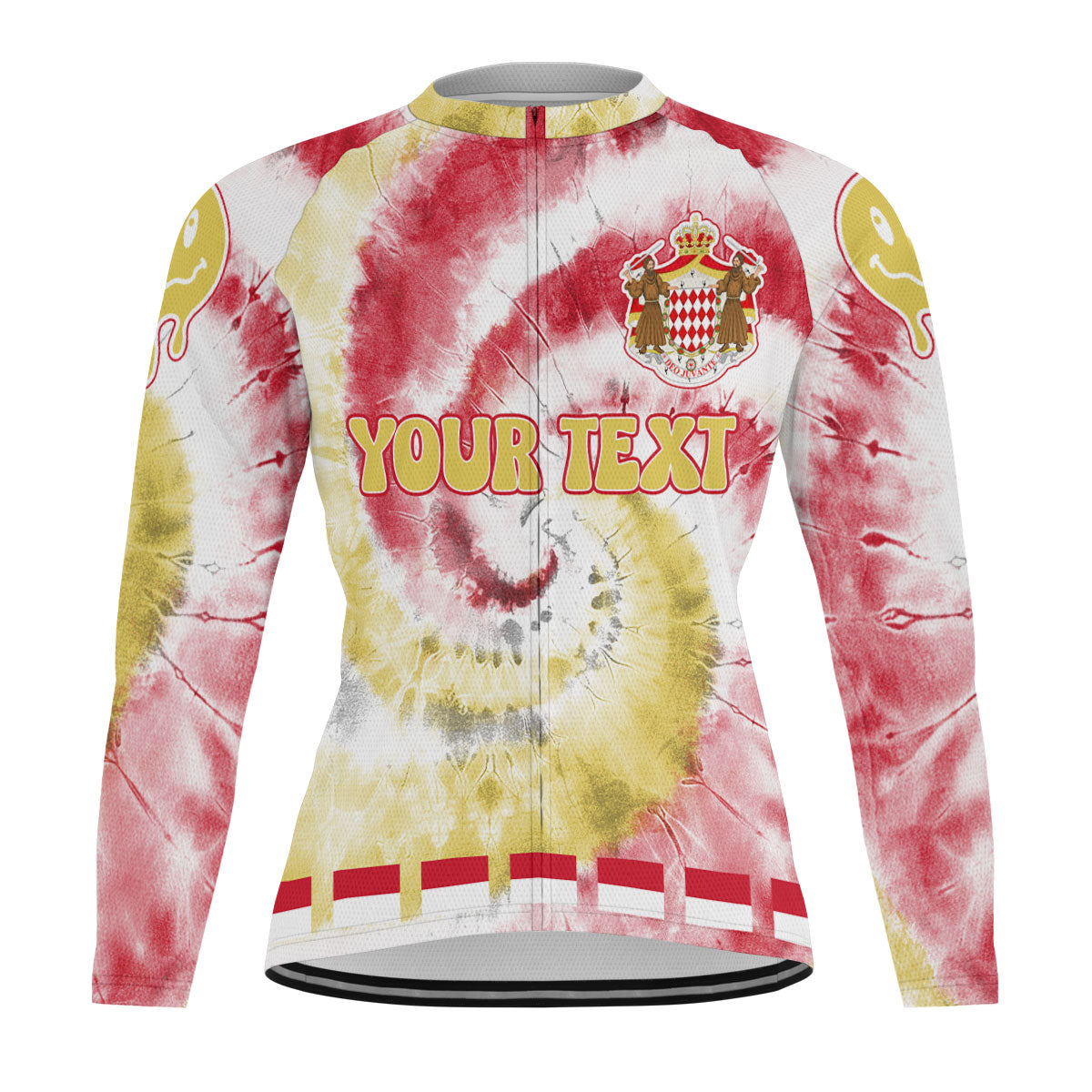 Monaco Raglan Men Cycling Jersey Long Sleeve Custom Tie Dye Style 4