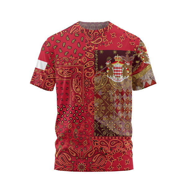 Monaco T Shirt Paisley Flag And Skull Style 1