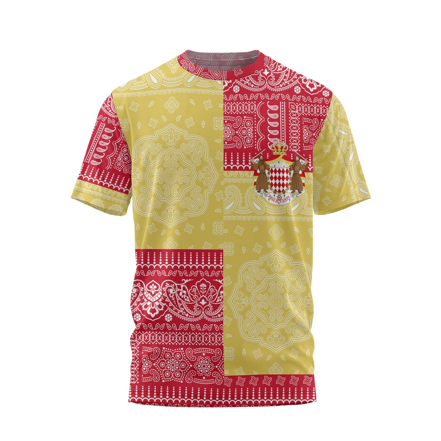 Monaco T Shirt Flag And Paisley Basic Style 2