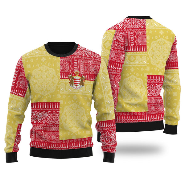 Monaco Ugly Sweater Flag And Paisley Basic Style 1