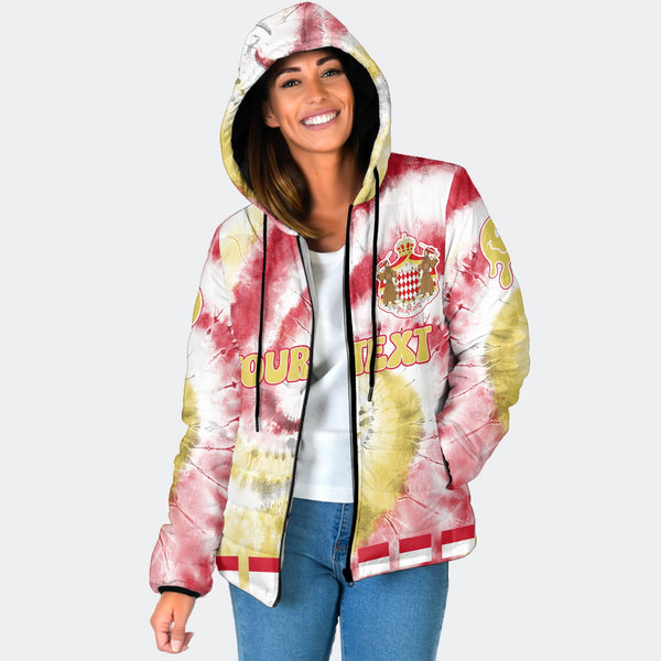 Monaco Women Hooded Padded Jacket Custom Tie Dye Style 1