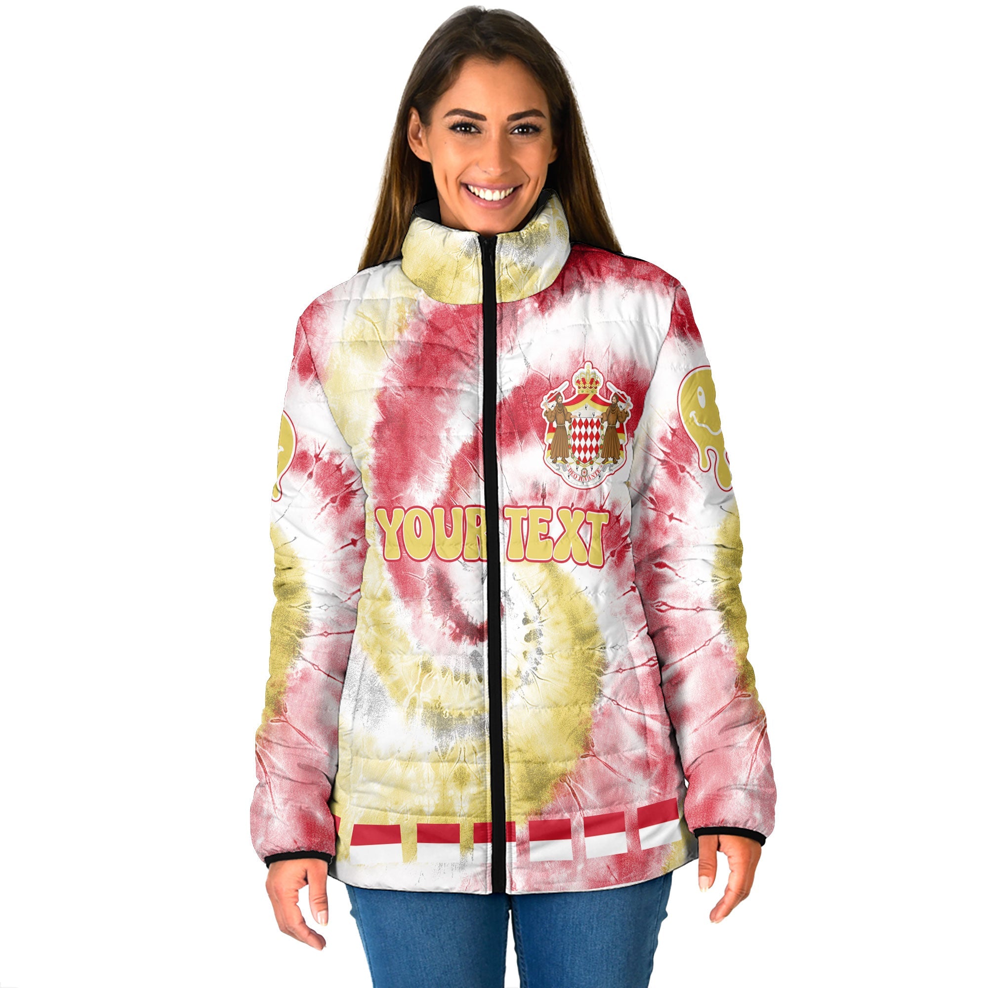 Monaco Women Padded Jacket Custom Tie Dye Style 1