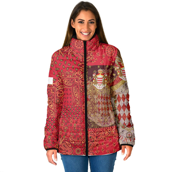 Monaco Women Padded Jacket Paisley Flag And Skull Style 1