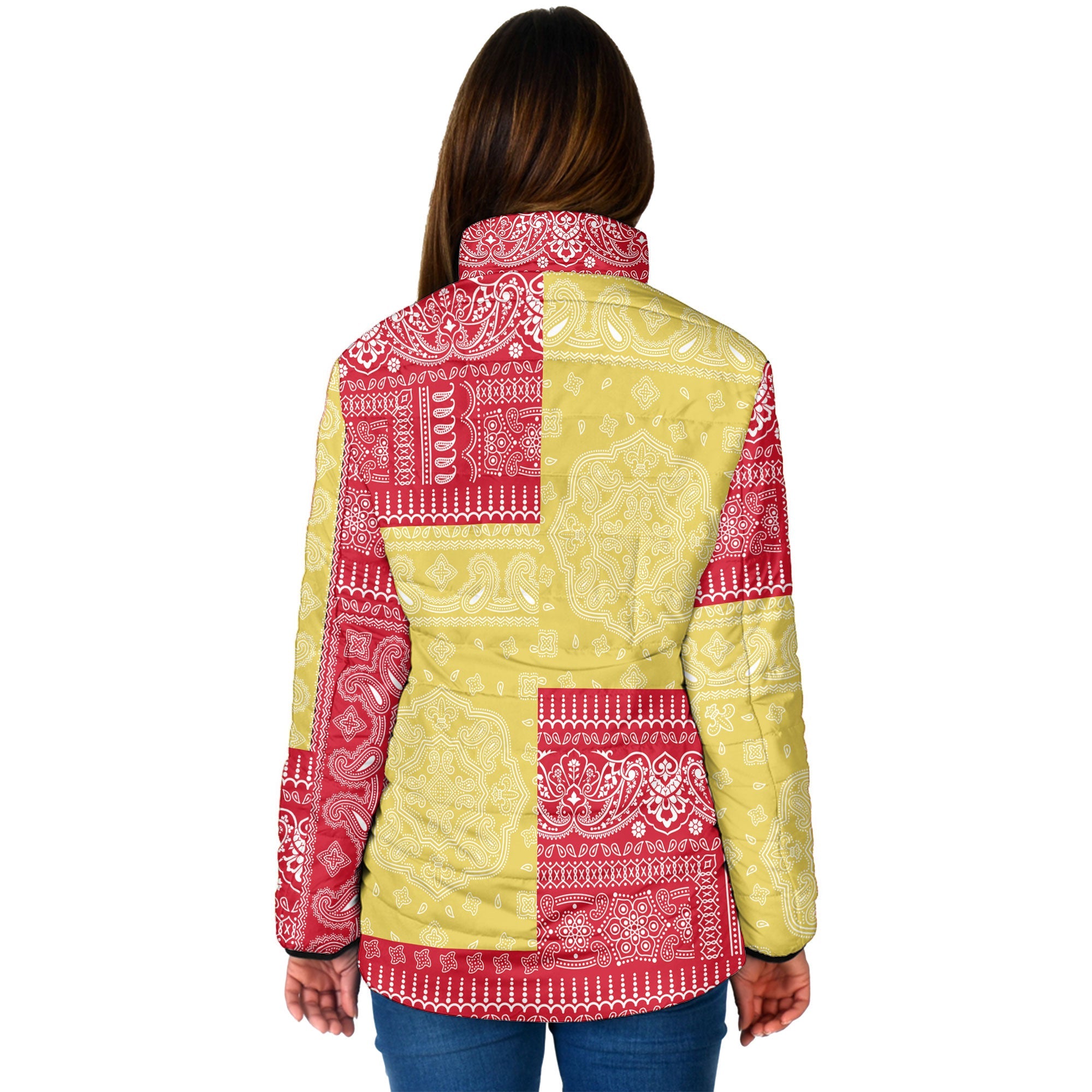 Monaco Women Padded Jacket Flag And Paisley Basic Style 2