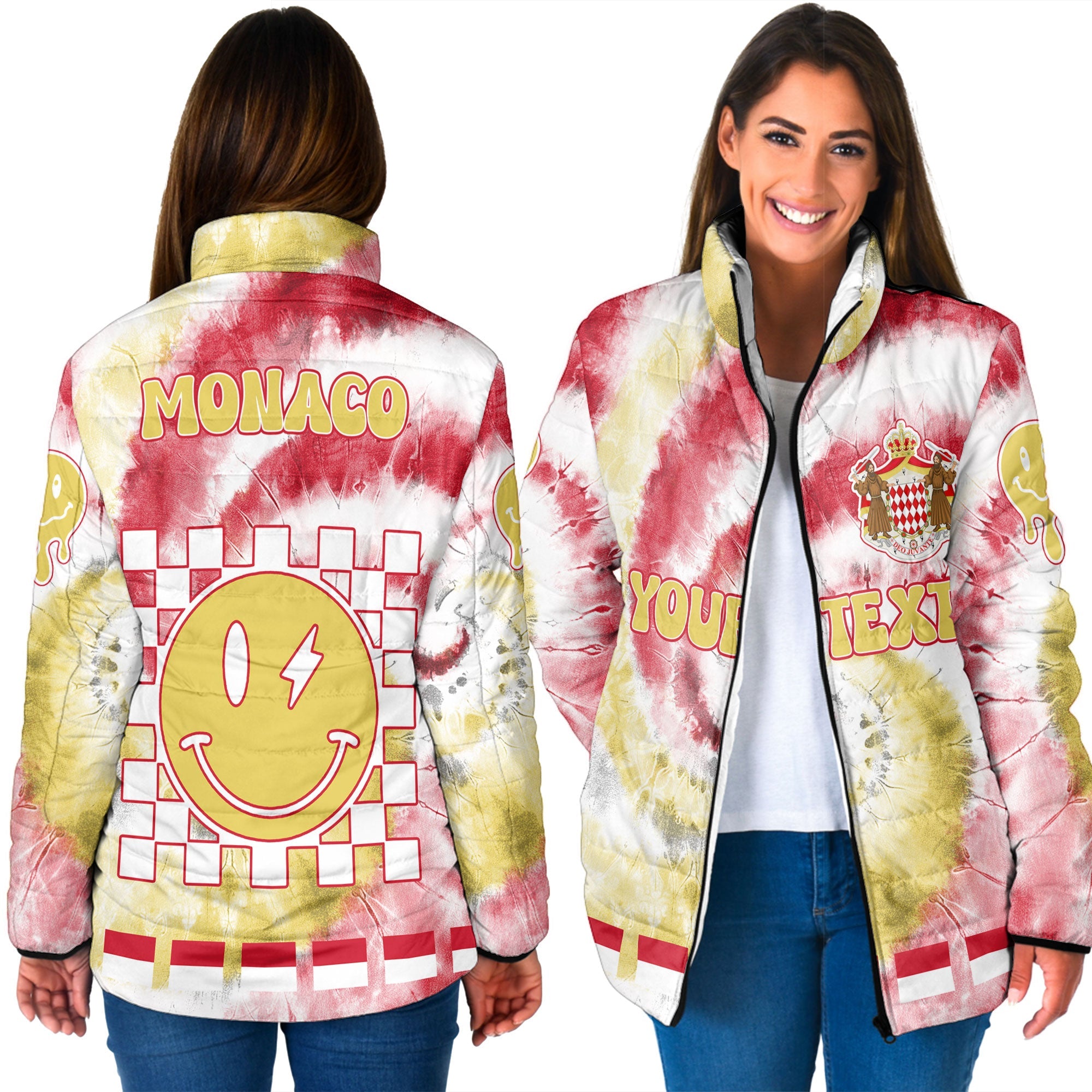 Monaco Women Padded Jacket Custom Tie Dye Style 3