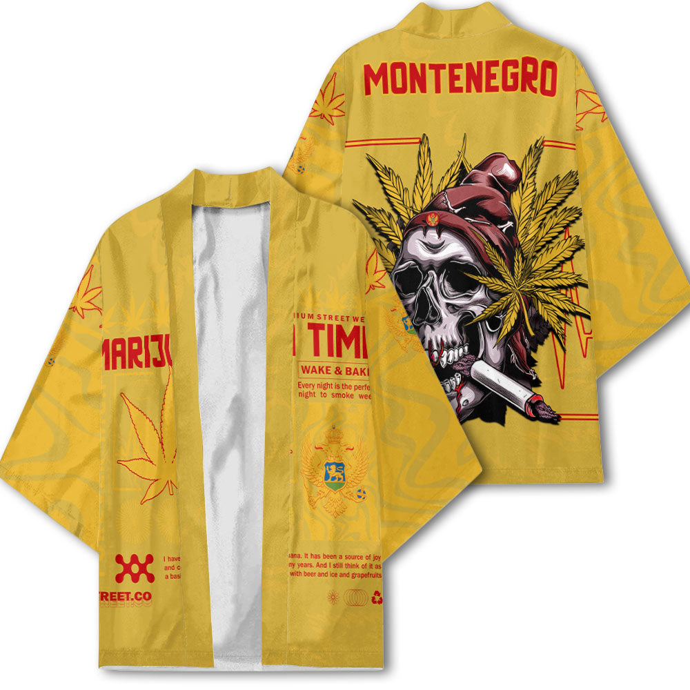 Montenegro Kimono Flag & Coat Of Arms Marijuanas Style