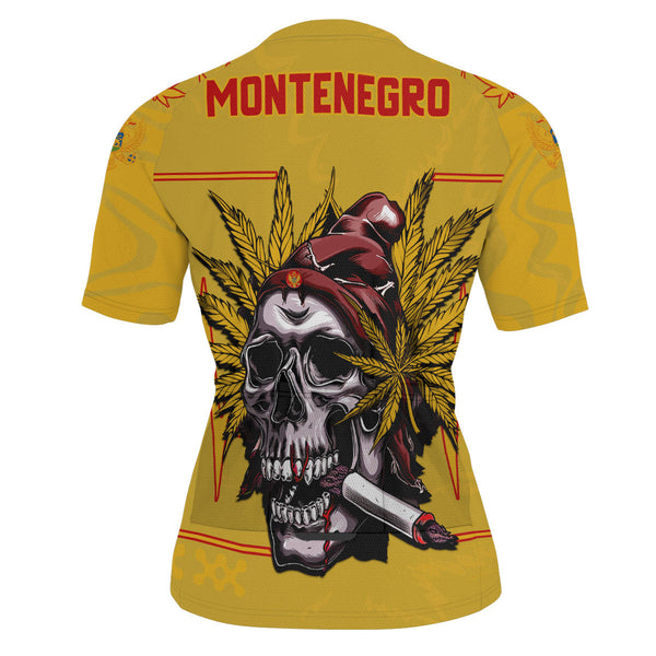 Montenegro Men's Cycling Jersey Flag & Coat Of Arms Marijuanas Style