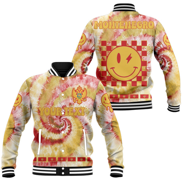 Montenegro Baseball Jacket Custom Tie Dye Style 1