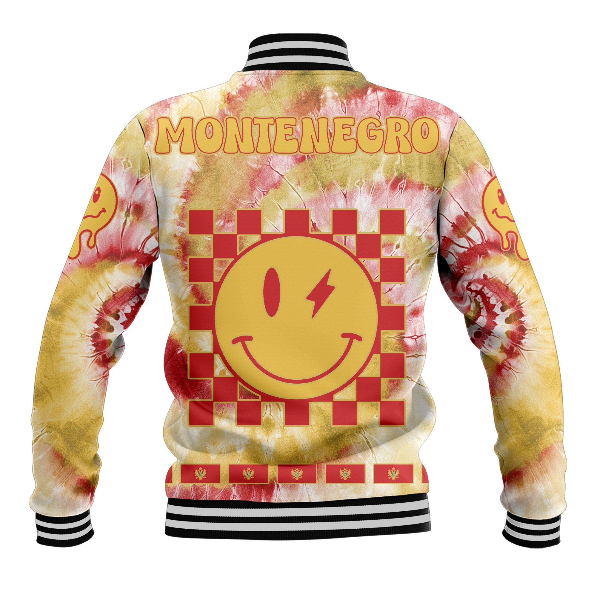 Montenegro Baseball Jacket Custom Tie Dye Style 3