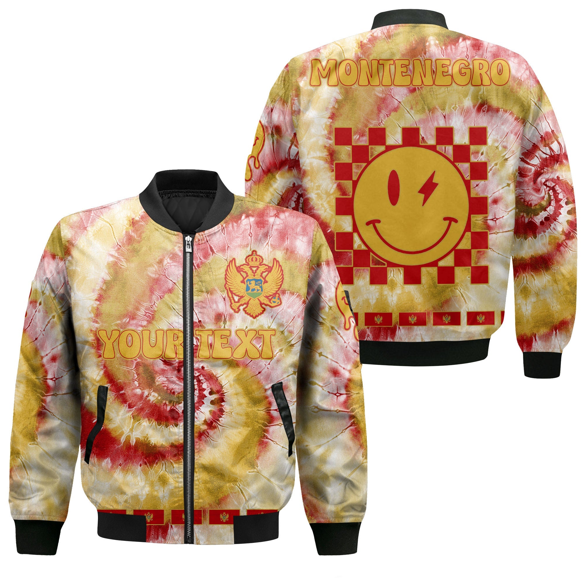 Montenegro Bomber Jacket Custom Tie Dye Style 1