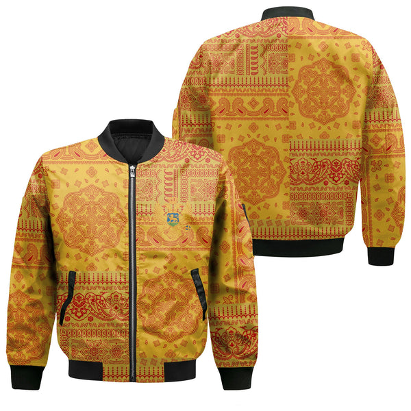 Montenegro Bomber Jacket Flag And Paisley Basic Style 1