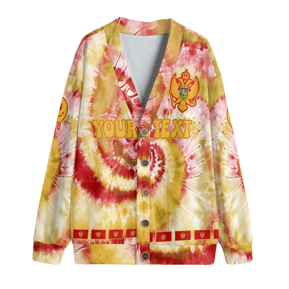 Montenegro Fleece Cardigan Custom Tie Dye Style 4