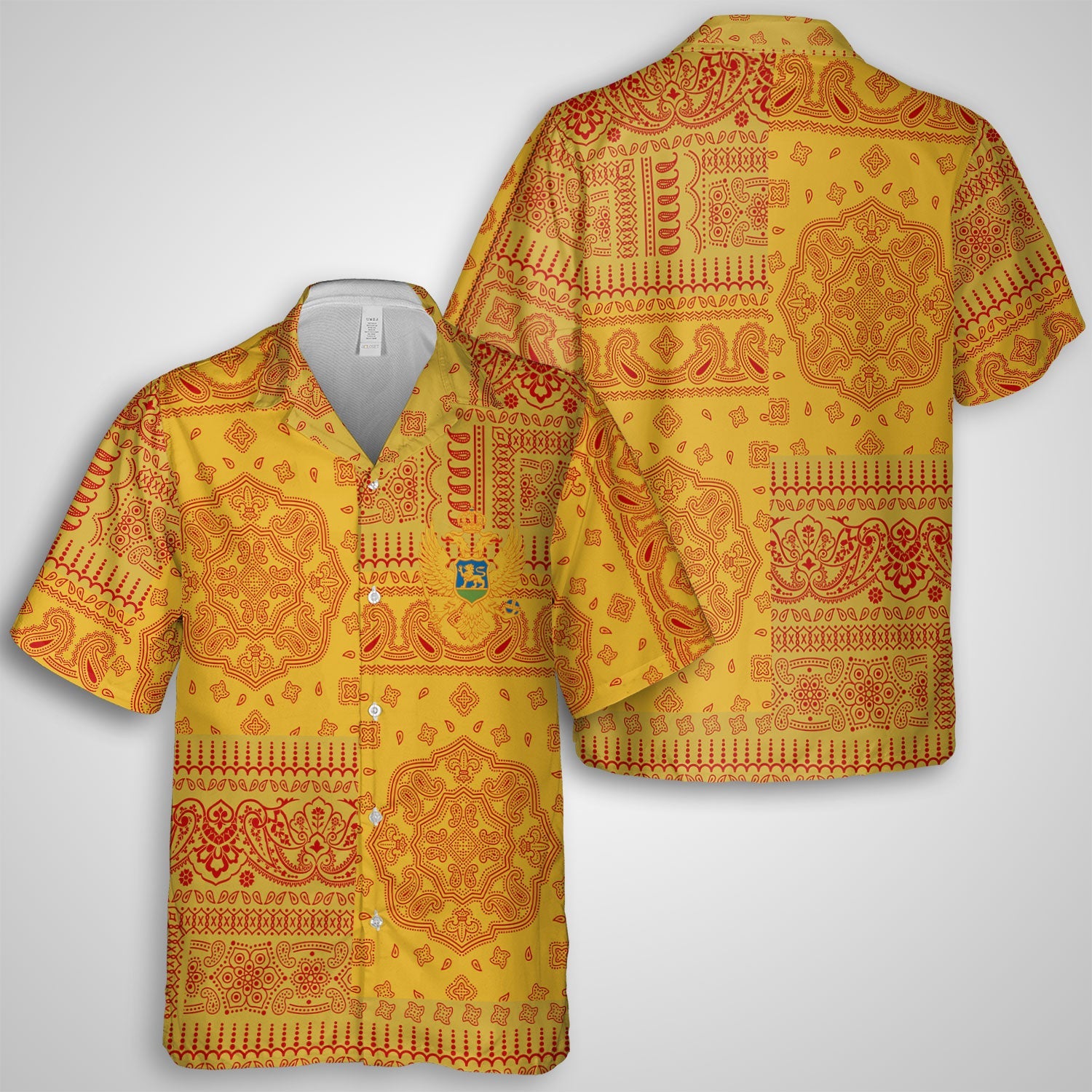 Montenegro Hawaiian Shirt Flag And Paisley Basic Style 1