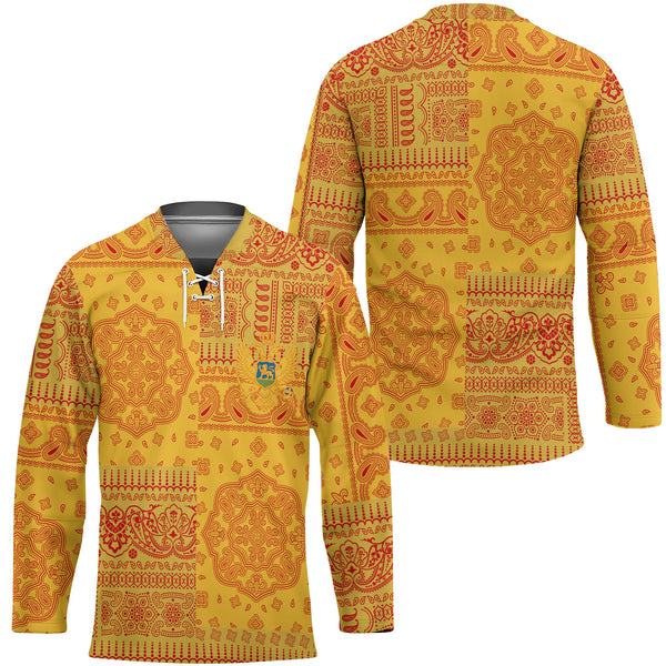 Montenegro Hockey Jersey Flag And Paisley Basic Style 1