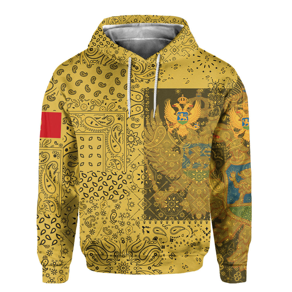 Montenegro Hoodie Paisley Flag And Skull Style 2