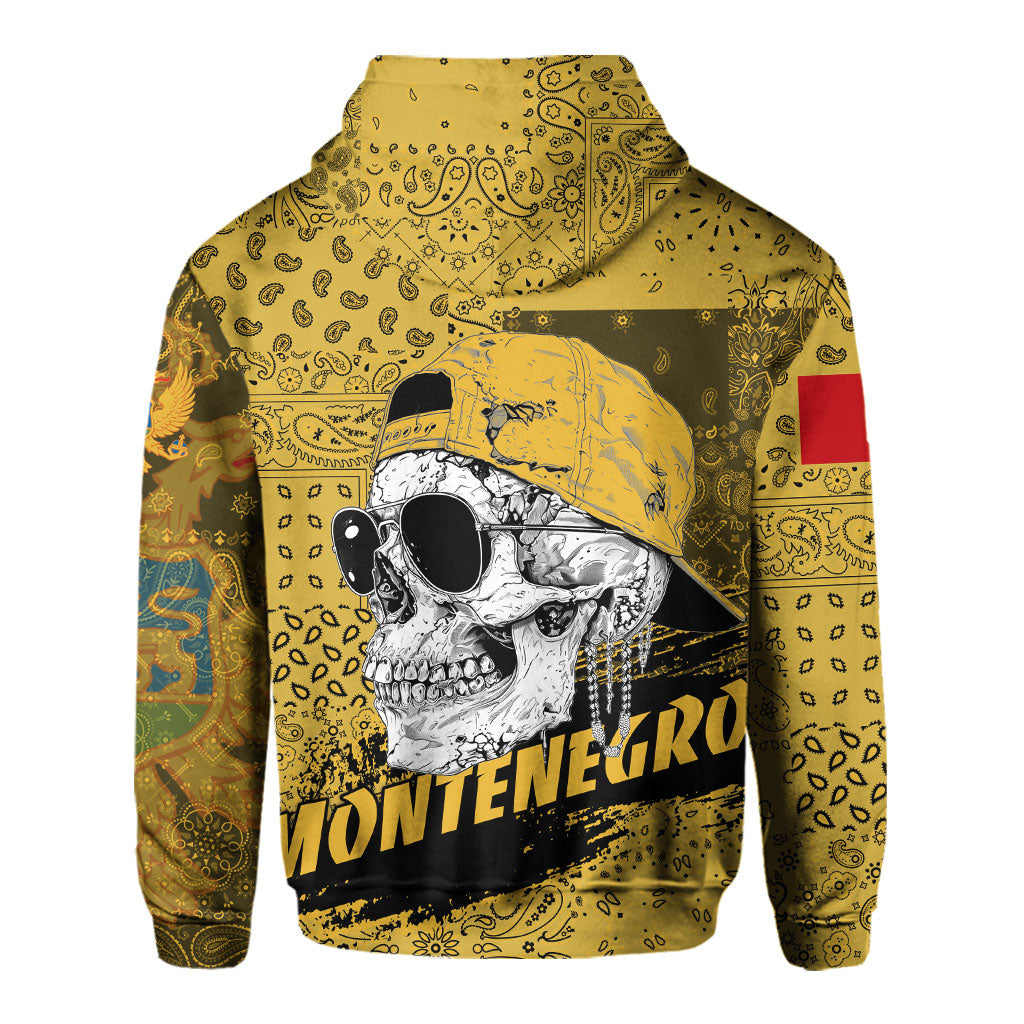 Montenegro Hoodie Paisley Flag And Skull Style 3