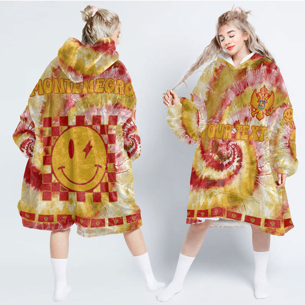 Montenegro Hoodie Blanket Custom Tie Dye Style 1